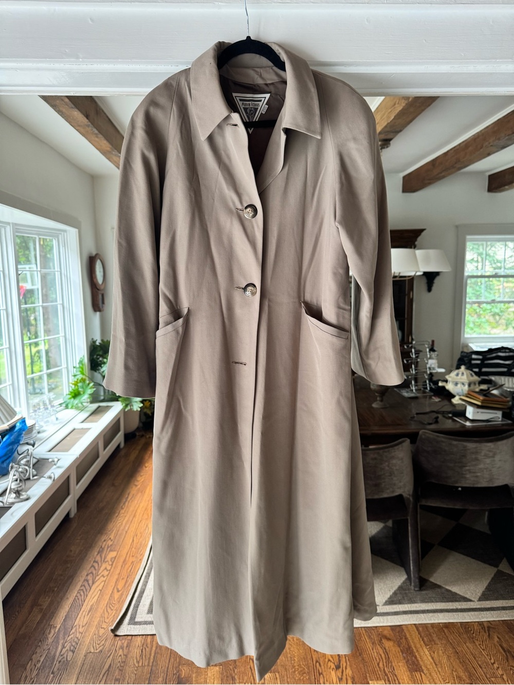 Marvin Richards Taupe Long Women's Trench Coat